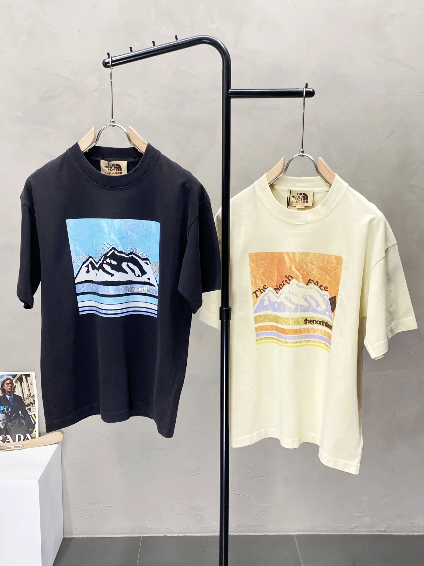The North Face x Gucci Inspired Graphic Tee – Men's Vintage Mountain Print T-Shirt